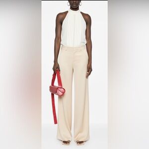 Alice Olivia Satin Finish Wide Leg Trousers Size 6